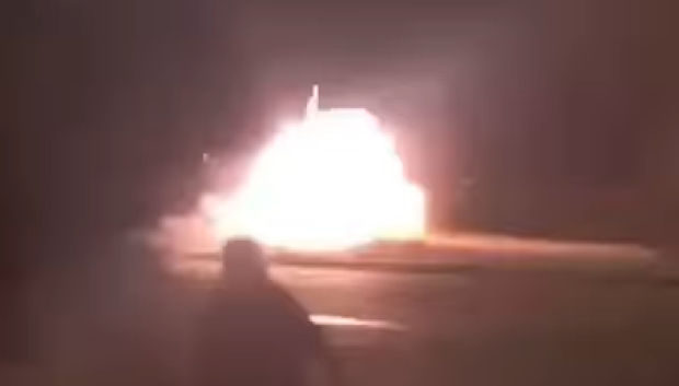 El momento de la explosión del radar