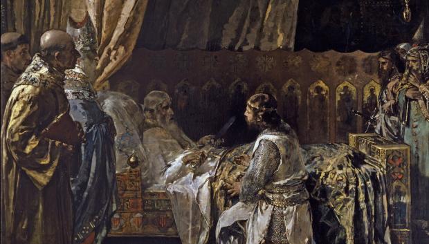 Detalle de 'Últimos momentos del rey don Jaime I el Conquistador', de Ignacio Pinazo (1881)