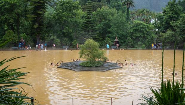 Piscina termal mineral en el jardín botánico Terra Nostra.