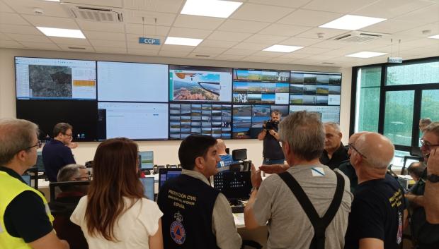 El delegado del Gobierno en Galicia, Pedro Blanco, en el CECOP de Orense