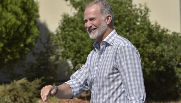 El Rey, a su llegada este jueves a Verín (Orense)