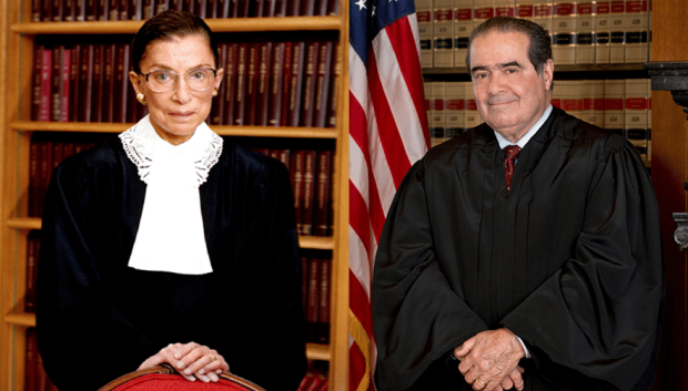 zq. Ruth Bader Ginsburg. Dch. Antonin Scalia