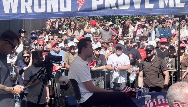 Charlie Kirk, momentos antes de ser asesinado