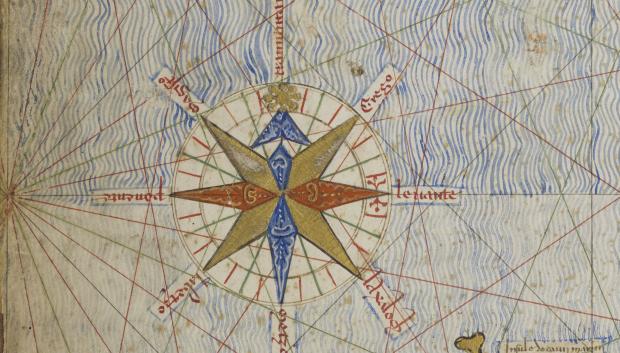 La rosa de los vientos del 'Atlas Catalán'