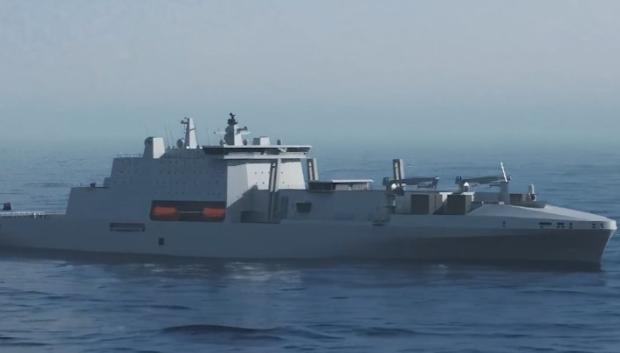 Recreación de Navantia de uno de los buques del programa Fleet Solid Support