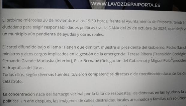 Detalle del error en la fecha de la convocatoria