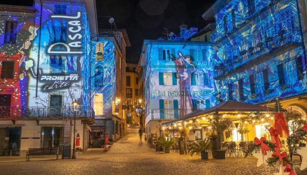 Plaza de Lovere en Navidad.