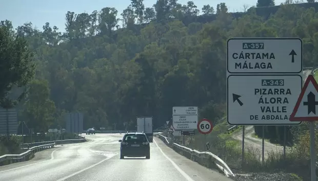 Tramo de la 'Carretera del Infierno' en el Valle del Guadalhorce