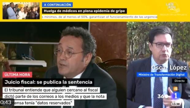 La intervención de Óscar López en Mañaneros 360, de TVE