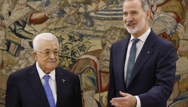 El Rey con Mahmoud Abbas este miércoles en el Palacio de La Zarzuela
