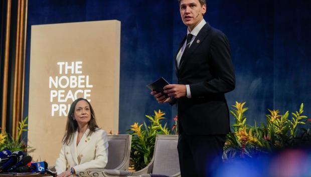María Corina Machado, durante la segunda rueda de prensa