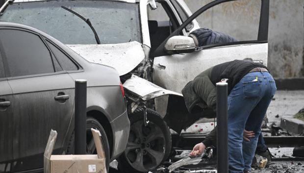 Restos de la explosión donde ha muerto Sarvarov