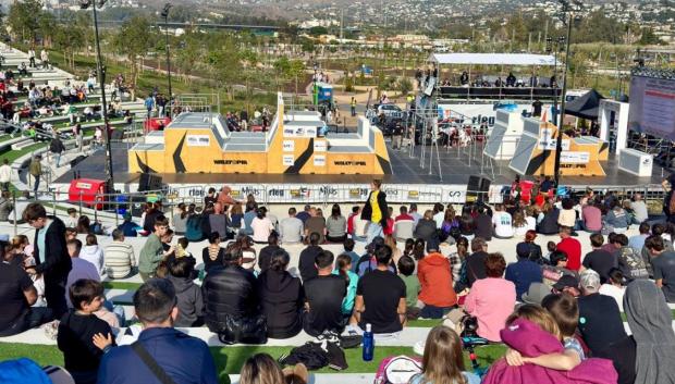 Evento de parkour celebrado en el Gran Parque de Mijas