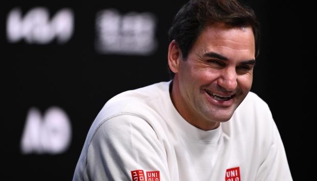 Roger Federer, en una rueda de prensa en Melbourne Park