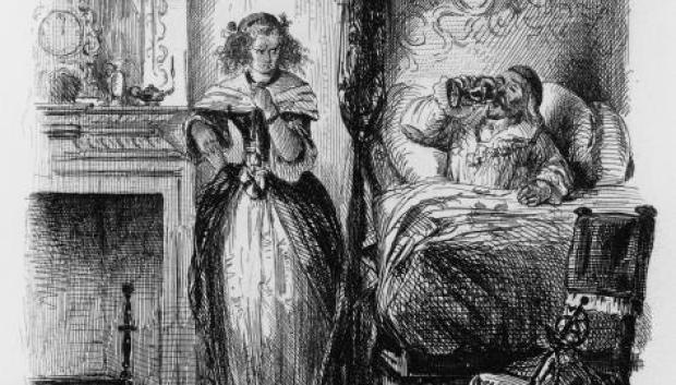 Marie-Madeleine, la marquesa de Brinvilliers, envenenando a su padre