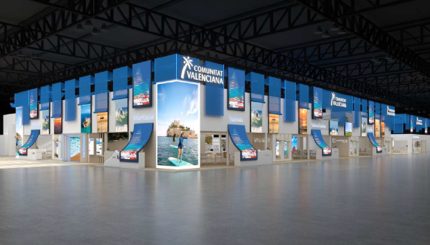 Imagen virtual del estand de la Comunidad Valenciana en Fitur 2026.