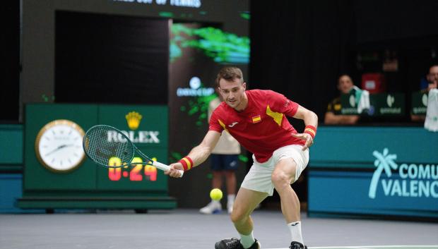 Pedro Martínez Portero, representando a España en la Copa Davis