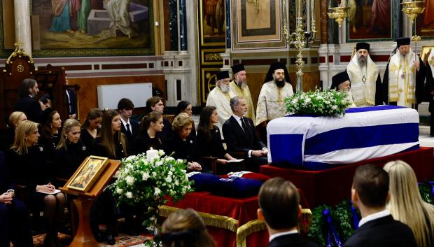 Las Familias Real de España y Grecia, en el funeral de la Princesa Irene