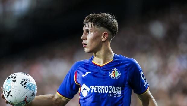 Davinchi del Getafe CF en acción durante el partido de LaLiga