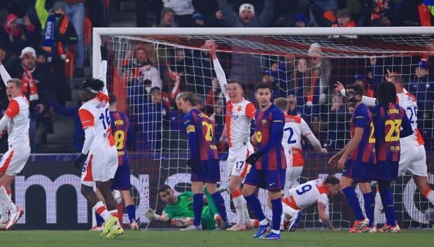 Imagen del Slavia de Praga - FC Barcelona de la fase de liga de Champions