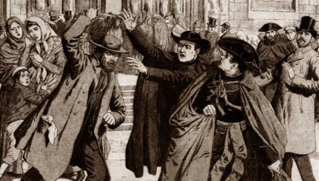 Ilustración que representa el atentado