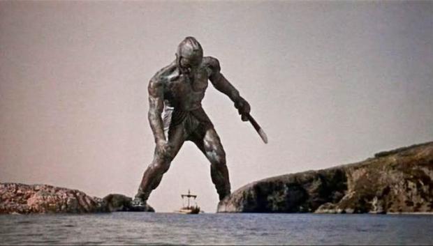 Talos, el gigante de bronce de la mitología griega, tal como aparece en la película Jasón y los argonautas de 1963.