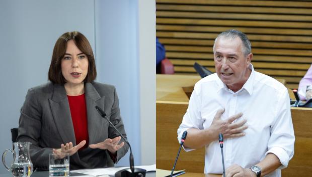 Imagen de la secretaria general del PSPV-PSOE, Diana Morant, y del portavoz de Compromís, Joan Baldoví