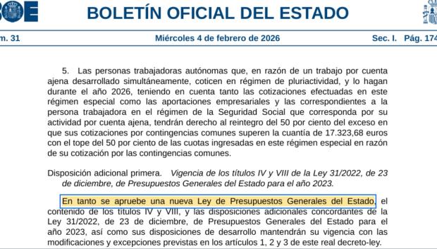 El real decreto ley con la subida de las pensiones publicado este miércoles en el BOE, sin el año 2026