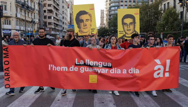 Manifestación de Plataforma per la Llengua, en una imagen de archivo