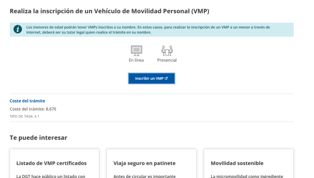 La web para darlos de alta no funciona