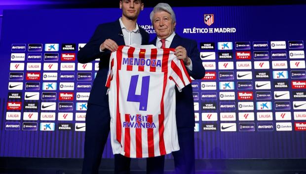 Rodrigo Mendoza, en su presentación como jugador del Atlético de Madrid