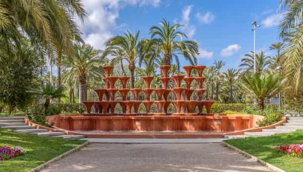 Fuente en el interior del Palmeral de Elche