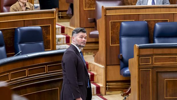 El portavoz de ERC en el Congreso, Gabriel Rufián, esta semana en el hemiciclo