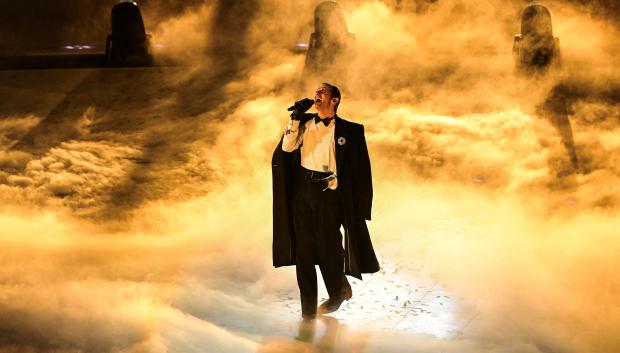Italian singer Achille Lauro performs during the closing ceremony of the Milano Cortina 2026 Winter Olympic Games at the Verona Arena in Verona, northern Italy, on February 22, 2026. (Photo by Piero CRUCIATTI / AFP)