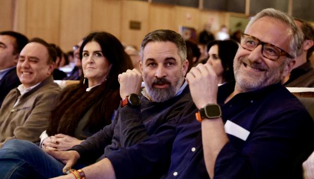 Abascal y Pollán, este lunes, en un mitin en Salamanca