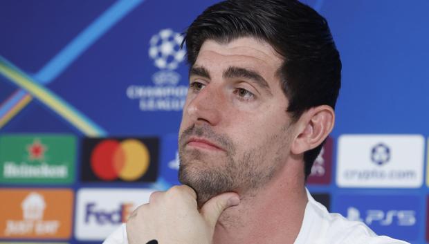Thibaut Courtois, durante la rueda de prensa previa al encuentro frente al Benfica