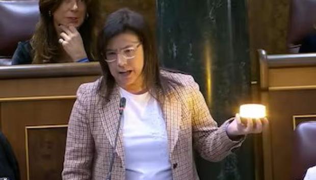 Ana Vázquez ha llevado la baliza V16 hasta el Congreso