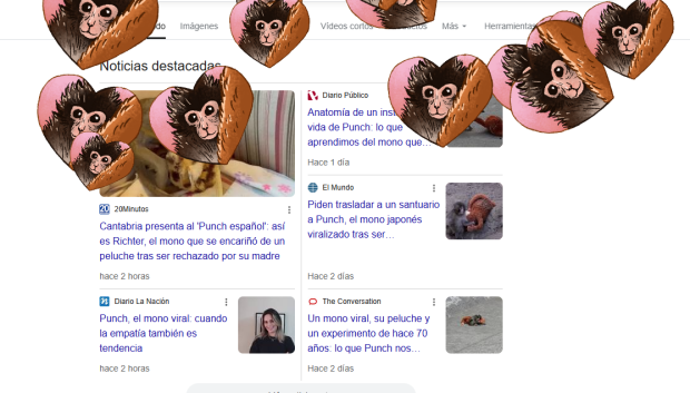 Búsquedas del mono Punch en Google
