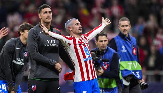 Antoine Griezmann, durante la celebración del pase a octavos