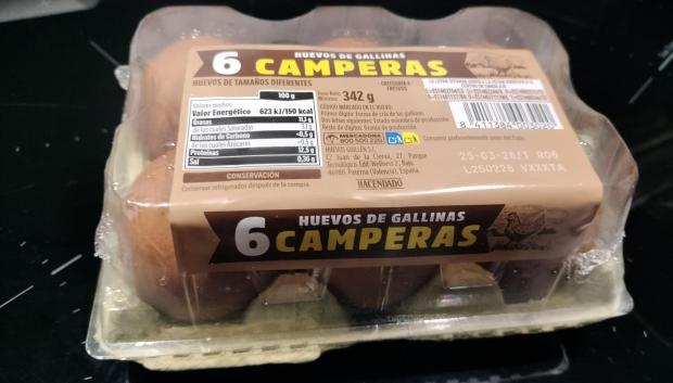 Imagen de un paquete de huevos a la venta en Mercadona