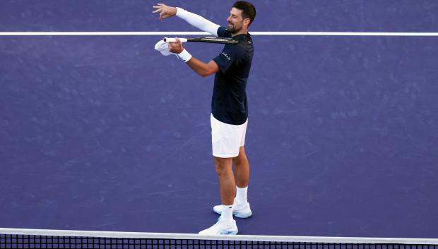 Novak Djokovic tras ganar su partido de segunda ronda en Indian Wells 2026
