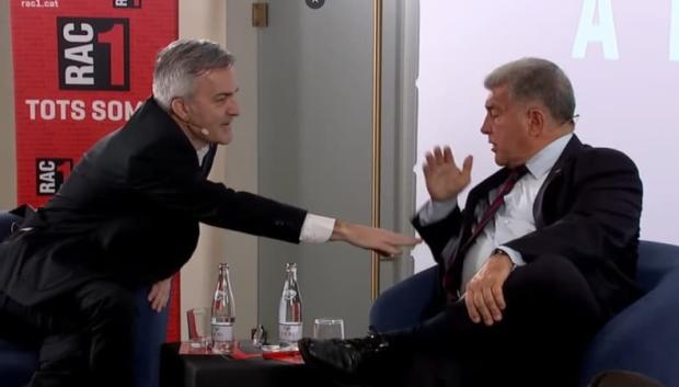 Joan Laporta y Víctor Font, en en momento del debate