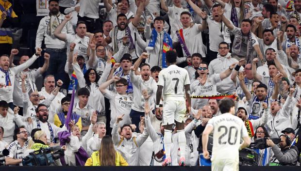 Vinicius Jr. celebra el gol de la victoria ante el Atlético de Madrid