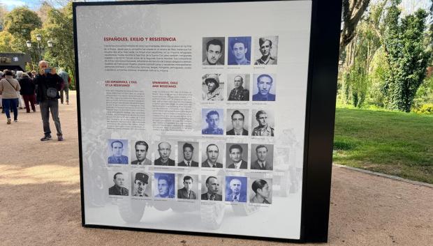 Parte de la exposición en el Campo del Moro, al lado del Palacio Real