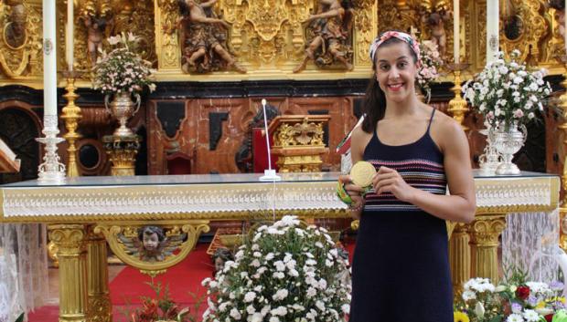 Carolina Marín ofreció su medalla de los Juegos Olímpicos a la Virgen del Rocío