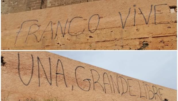 Pintadas en los muros del castillo de Álora
