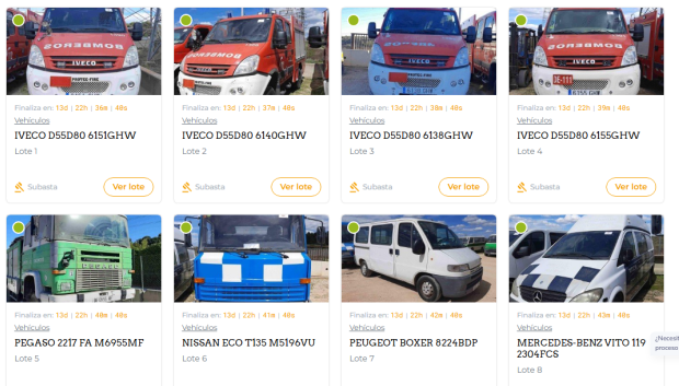 Algunos de los vehículos disponibles