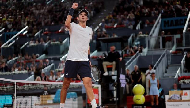 Rafa Jódar celebra un punto en el Mutua Madrid Open