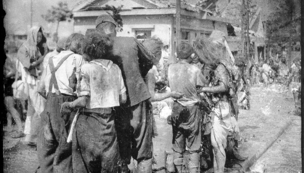 Una escena en Hiroshima después de las 11:00 del 6 de agosto de 1945