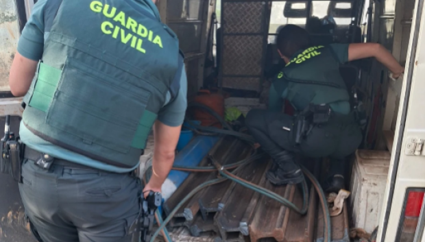 La carga en el interior de la furgoneta
